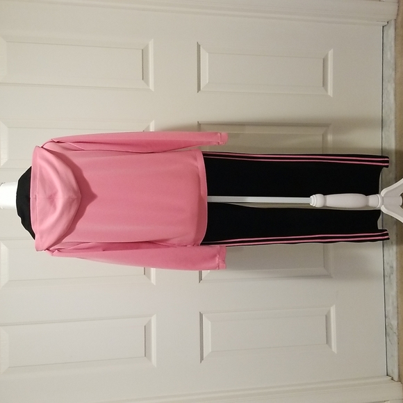 NY&Co. Black and Pink Hooded Sweat Suit - Picture 3 of 7